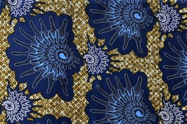 Preview: BLUE HEDGEHOG Waxprint Stoff
